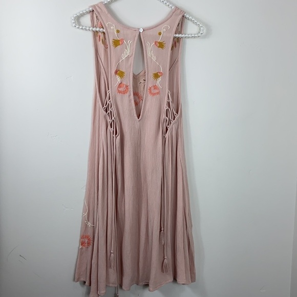 Free People Adelaide Intimately Free Embroidered Boho Tank Keyhole Mini Dress XS - Picture 8 of 10